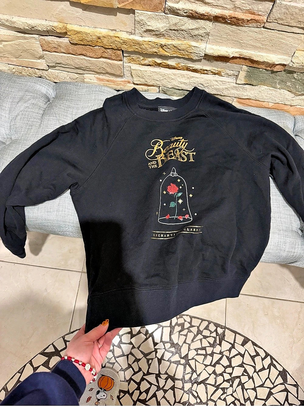 Disney x Kate Spade Beauty and the Beast Graphic Sweatshirt in Black